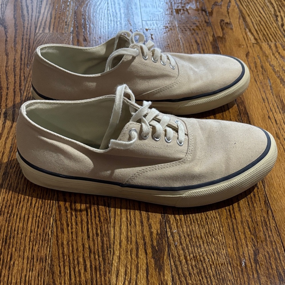 Sperry Men's Cream Canvas Sneakers